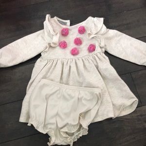 Adorable long sleeved dress with diaper cover